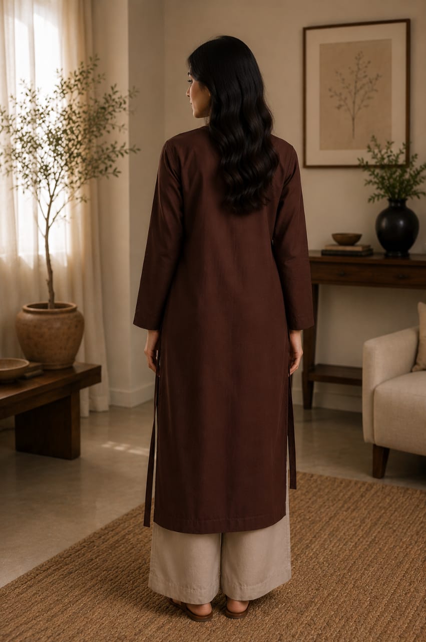 Chocolate Brown 2-Piece Kurta Set for Women | Zayuraa