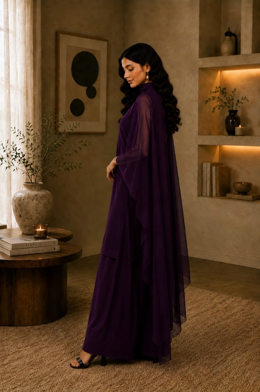 Deep Plum 3-Piece Suit for Women | Zayuraa
